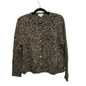 Christopher & Banks Marled Knit Cardigan Button Front Medium